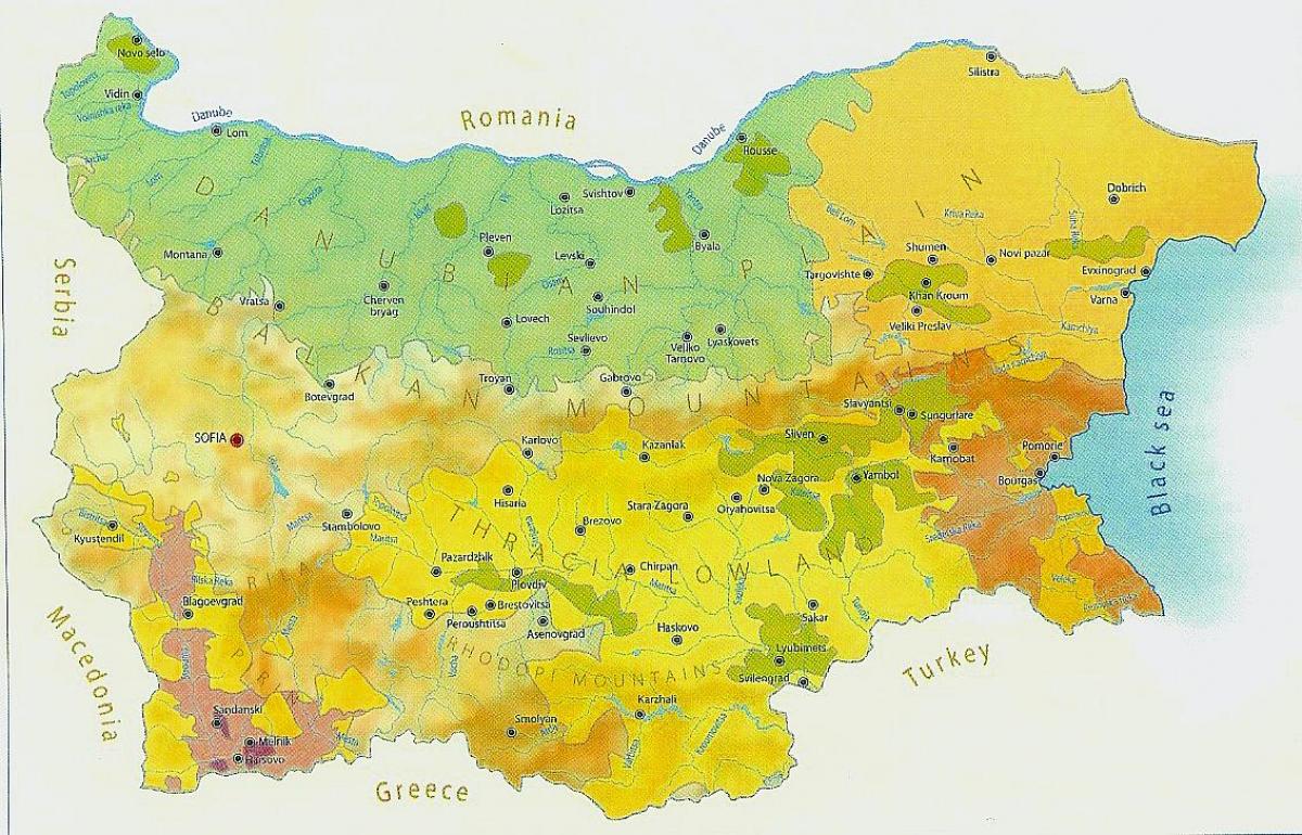 kaart van Bulgarye klimaat