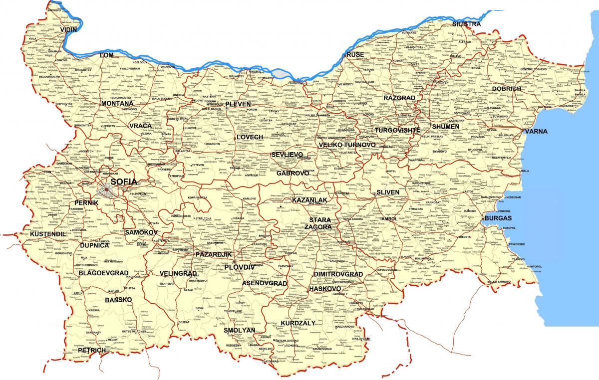 Bulgarye land kaart