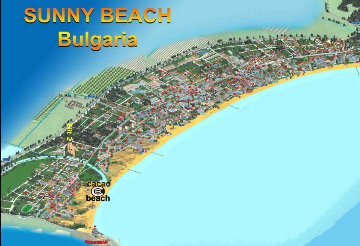 kaart van kakao beach Bulgarye