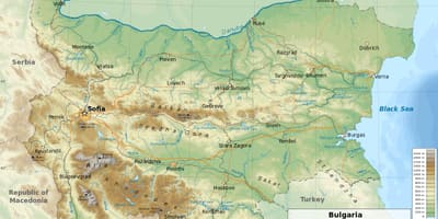 Kaart van Bulgarye geografie