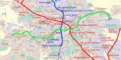 Kaart van Bulgarye metro