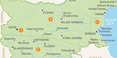 Bulgarye streke kaart