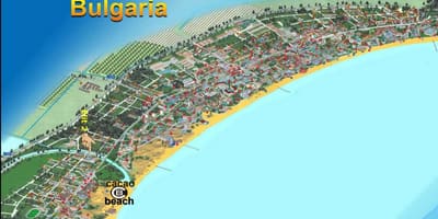 Kaart van kakao beach Bulgarye