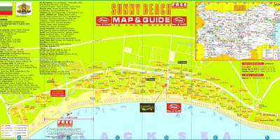 Toeriste kaart van die sonnige strand Bulgarye